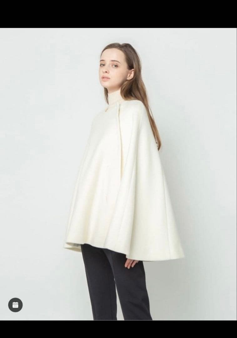 Have ホワイト ケープコート ウールFREE SIZE