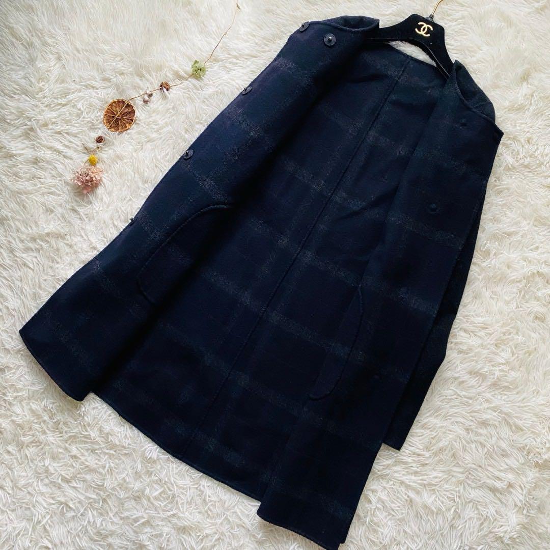 セオリー○極美品○高級カシミヤ混 リバーロングコート ノー