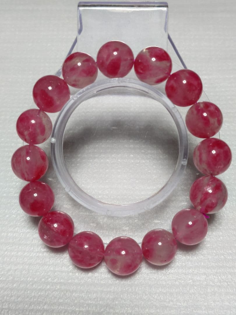ピンク 天然石 ラウンドビーズ ブレスレット新品、♥