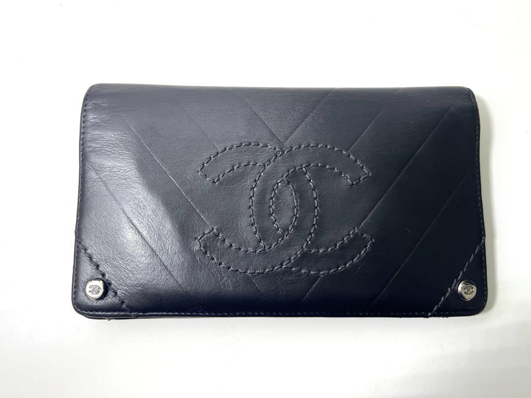 CHANEL 二つ折り　レザー　デカココ　財布　コインケース　ウォレット　くろ