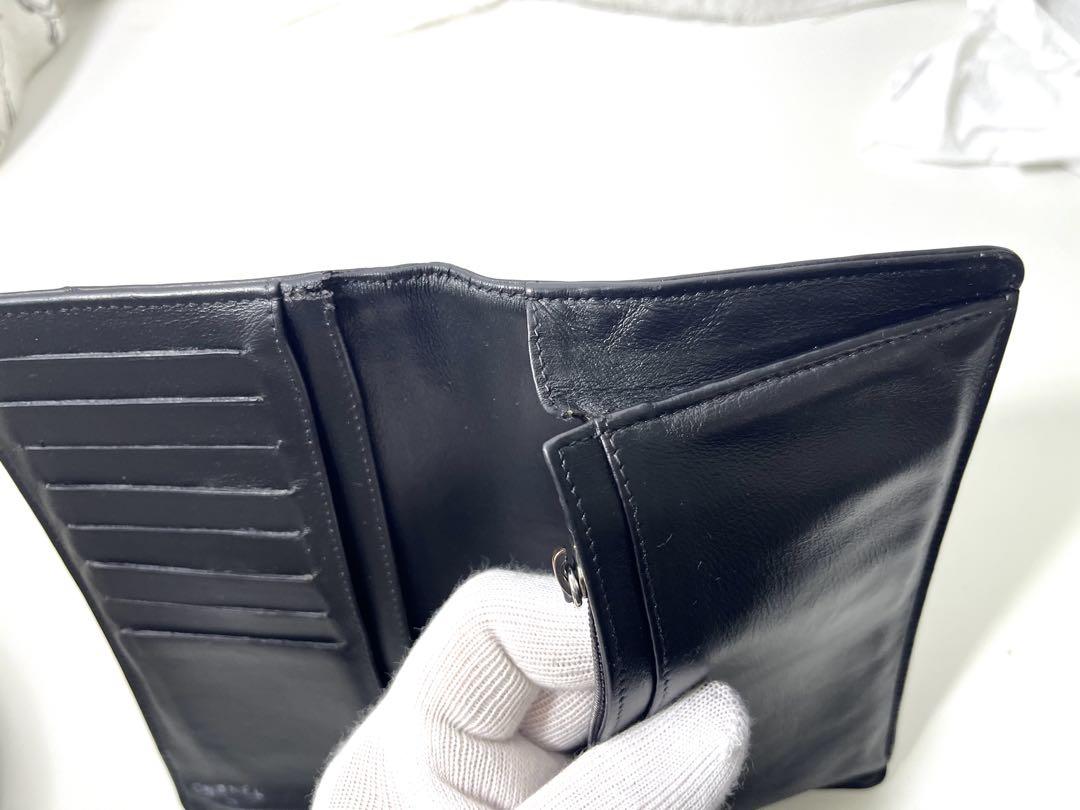 CHANEL 二つ折り　レザー　デカココ　財布　コインケース　ウォレット　くろ