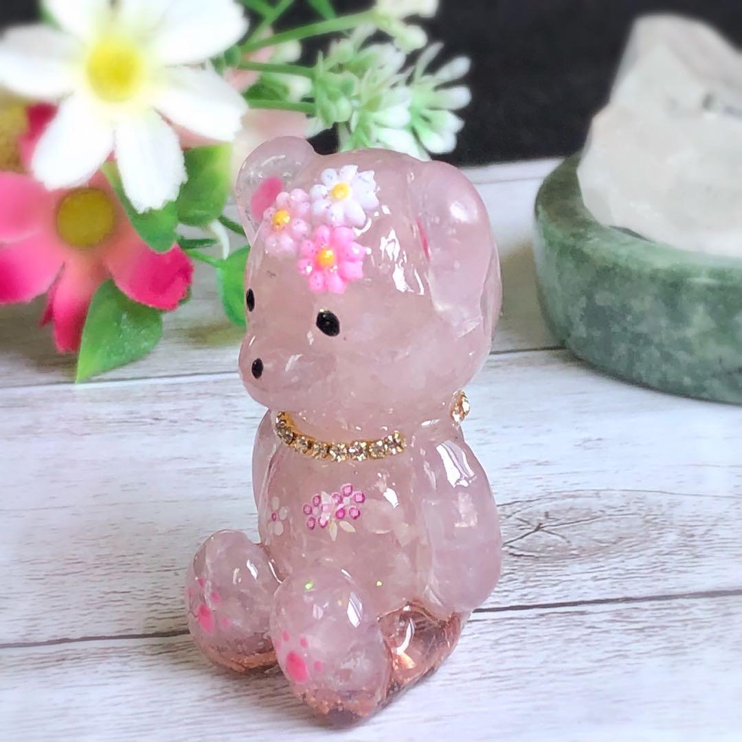 【(*´꒳`*)】グリーンクォーツのくまちゃん形オルゴナイト☆他３点 ローズクォーツ✨トイ ベア♥️くまさん✨オルゴナイト - メルカリ