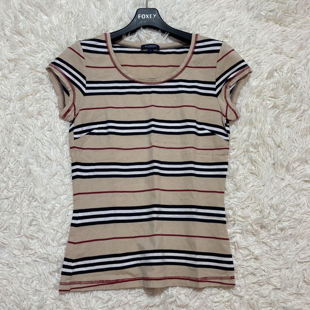 極美品✨バーバリーロンドン　M 半袖　カットソー ノバボーダー　2