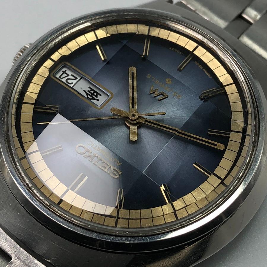 【精度良好】SEIKO ロードマチック ブルー文字盤 カットガラス ビンテージ