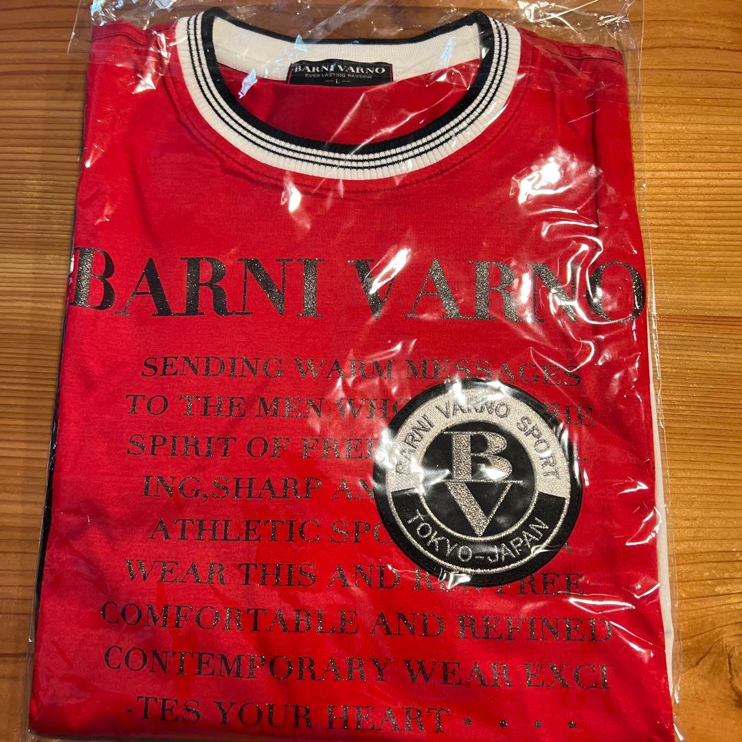 バーニヴァーノ・BVワッペン 配色切り替え 半袖Tシャツ(L)