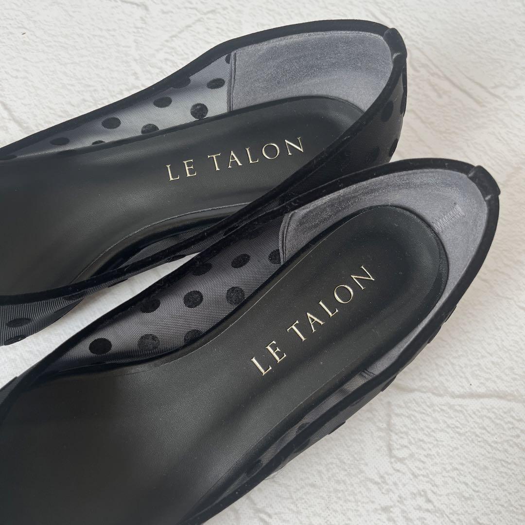 LE TALONル タロンドットチュールフラットシューズリボン24.5