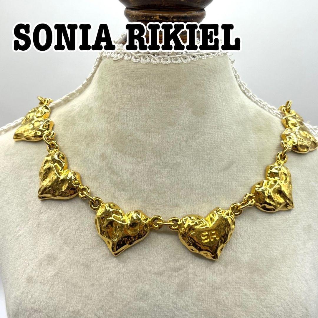 希少 美品 SONIA RIKIEL ビンテージ ハート ネックレス ゴールド