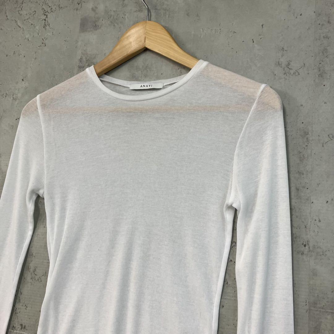 ANAYI tシャツ シアーテレコクループルオーバー レディース
