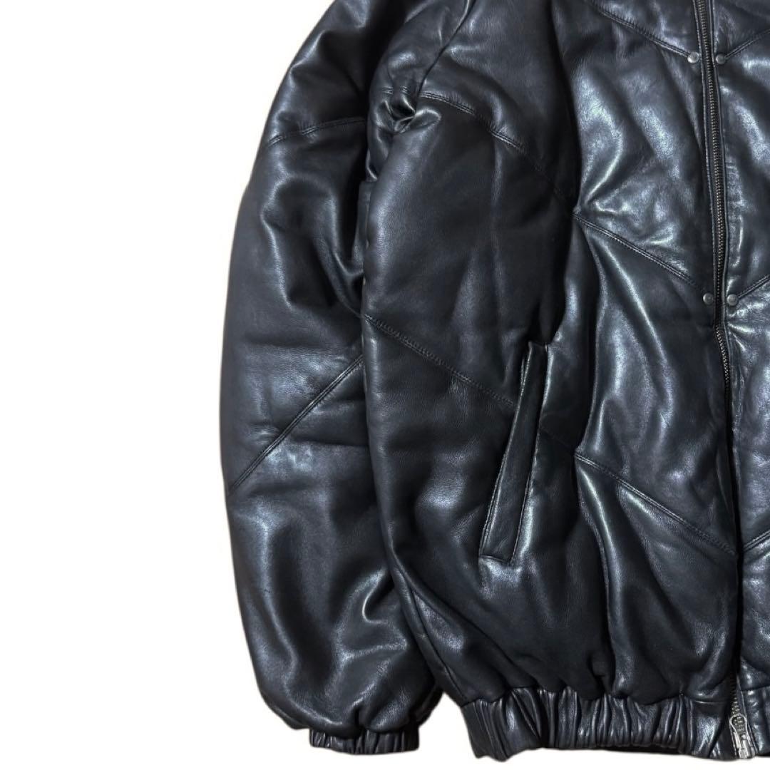 稀少 adidas 2003年製 羊革 レザー中綿ジャケット RUN DMC着用 稀少 adidas 2003年製 羊革 レザー中綿ジャケット RUN DMC着用