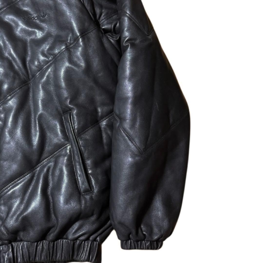 稀少 adidas 2003年製 羊革 レザー中綿ジャケット RUN DMC着用 稀少 adidas 2003年製 羊革 レザー中綿ジャケット RUN DMC着用