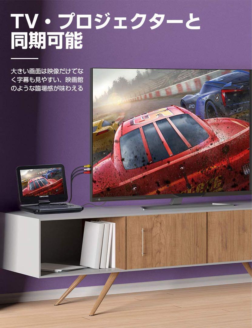DBPOWER DVDプレーヤー 12.5インチ 車載ホルダー付き 黒