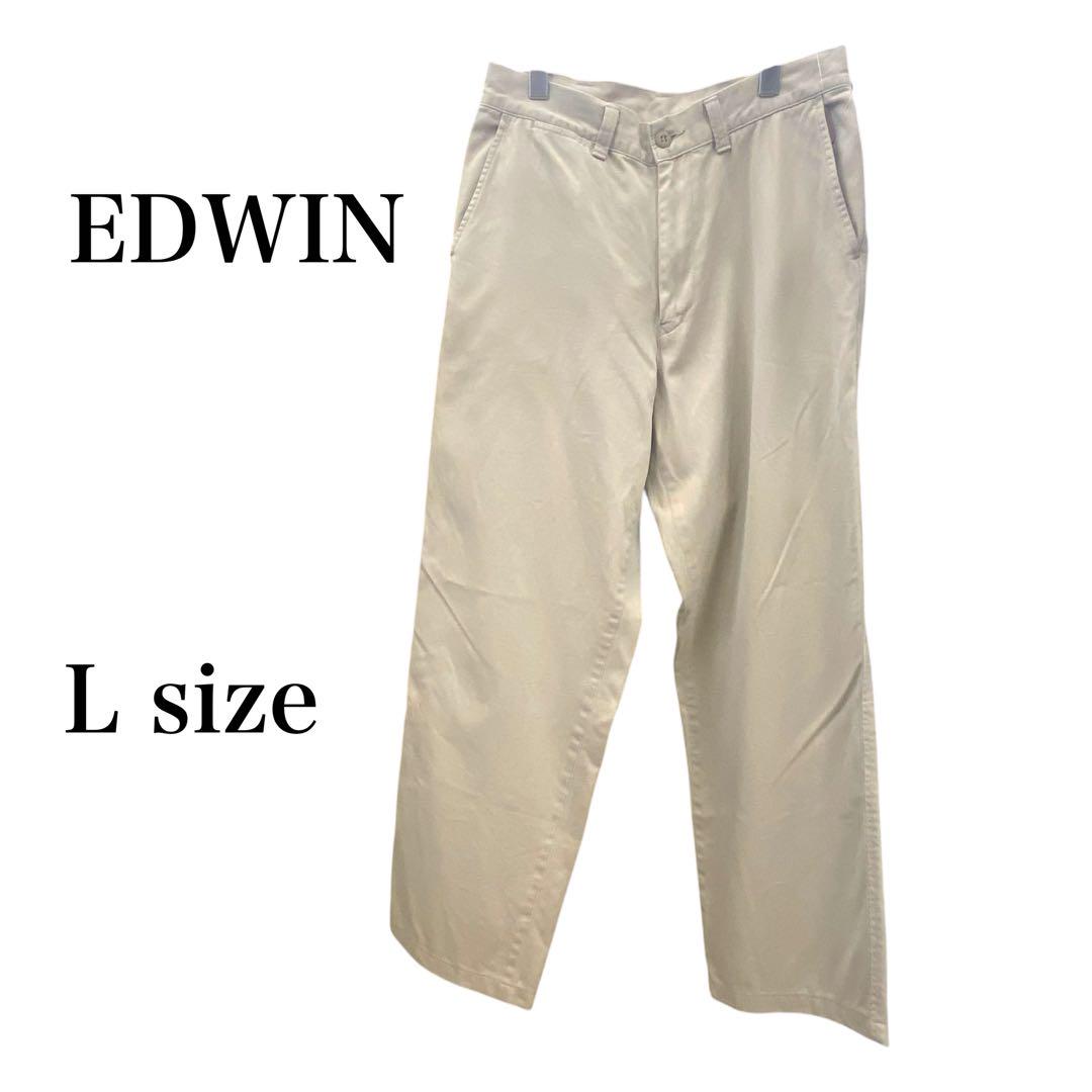 【大特価】EDWIN ベージュ ミリタリーパンツ L ワイド ブラック