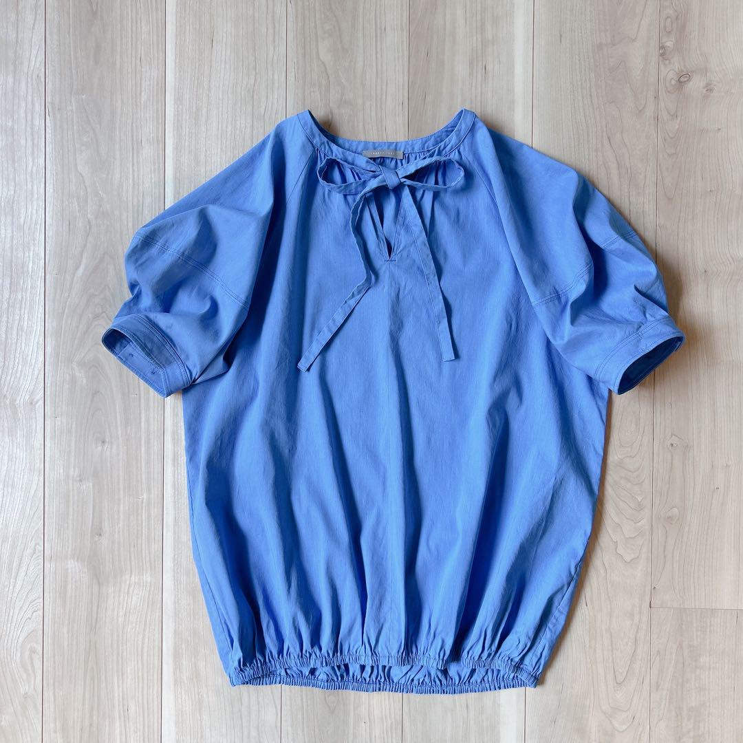 23ss＊セオリーリュクス Crisp Linen Kay 水色 ボウタイ