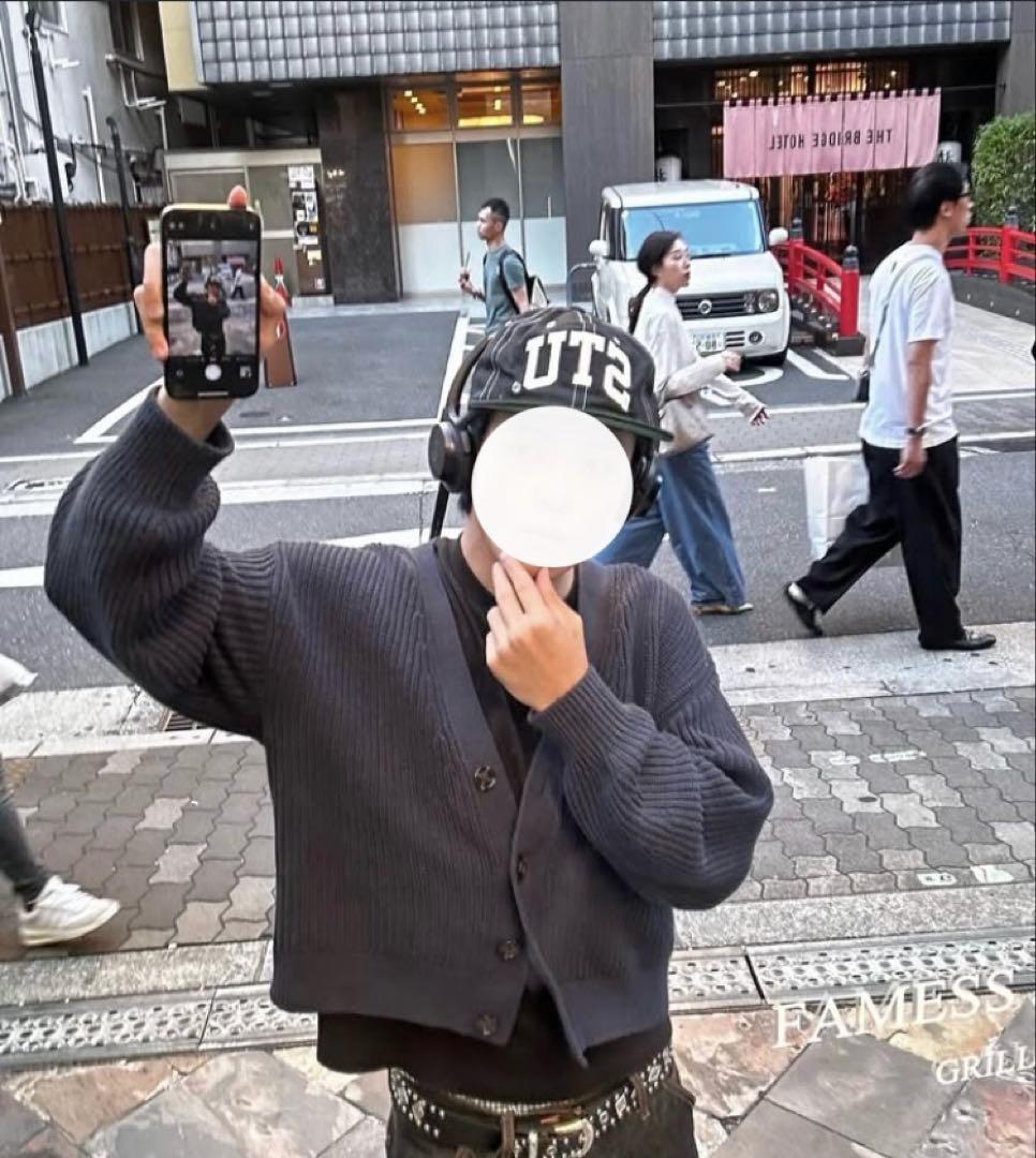 短丈 ショート丈 カーディガン ネイビー