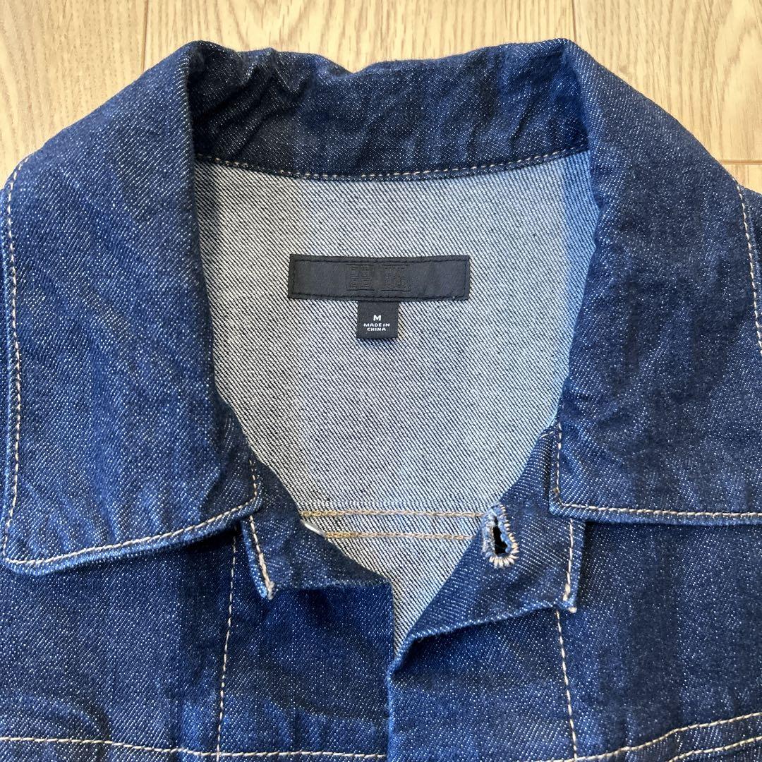 CANTON ダークブルー デニムジャケット Mサイズ 美品】UNIQLO ダークブルー デニムジャケット Mサイズ - メルカリ