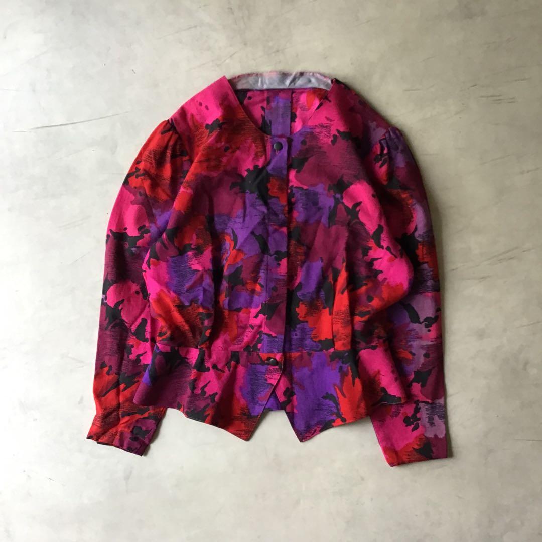 PIERRE BALMAIN ピエール　バルマン　ジャケット　総柄　ピンク　紫