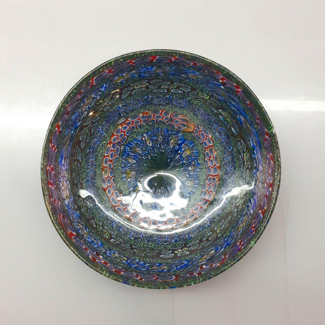 MURANO LINEA GLASS ムラノ レッド ミルフィオリ プレート 皿 MURANO LINEA GLASS ムラノ レッド ミルフィオリ プレート 皿