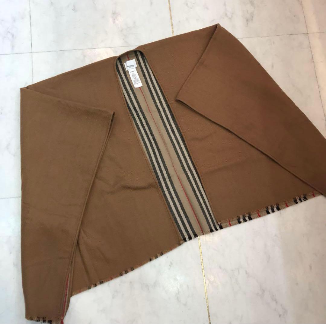BURBERRY ウール ショール アイコンストライプ ポンチョ