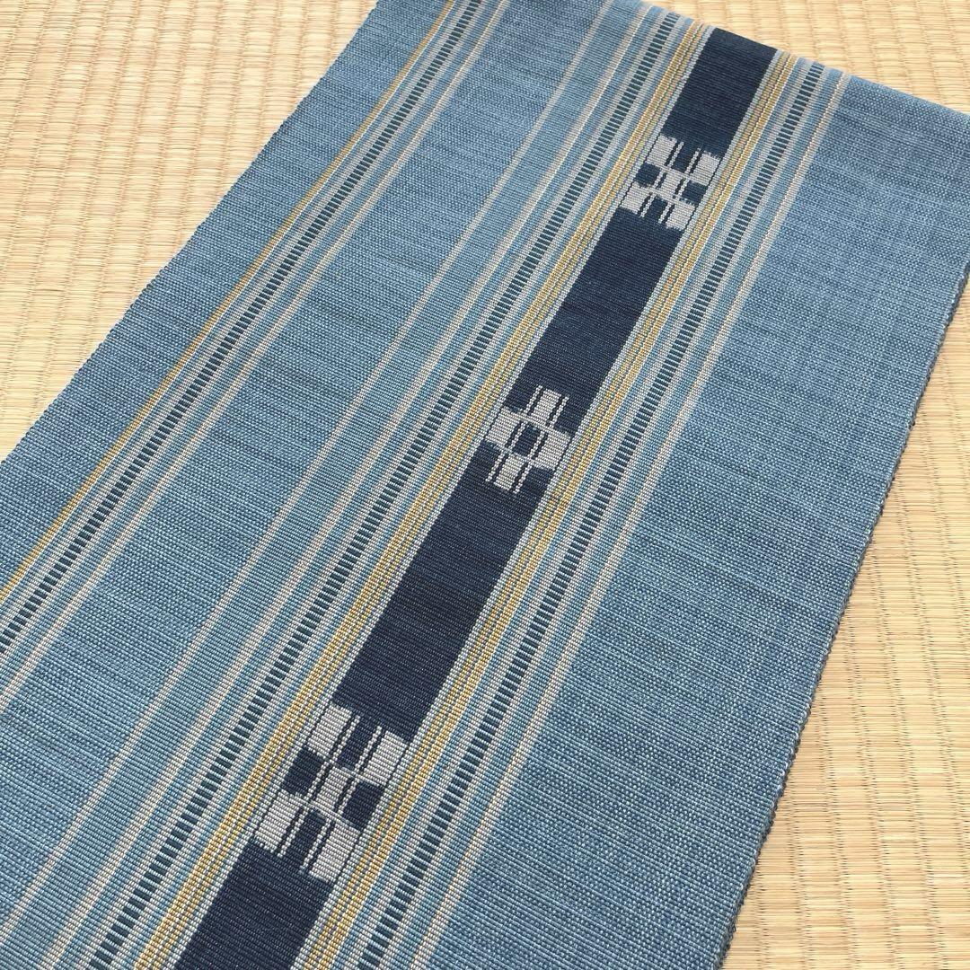 八重山みんさー織 名古屋帯 手織り(未使用品)