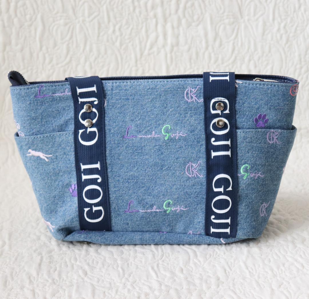 新品タグ付き【伊太利屋 イタリヤ】Goji ロゴ刺繍 デニム トートバッグ