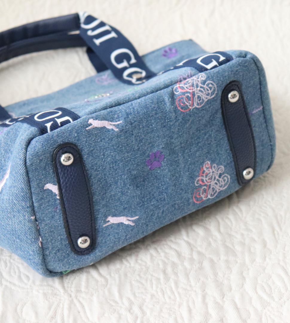 新品タグ付き【伊太利屋 イタリヤ】Goji ロゴ刺繍 デニム トートバッグ