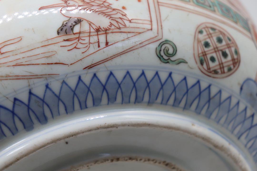 江戸　伊万里色絵大鉢　アンティーク　送料込み1231