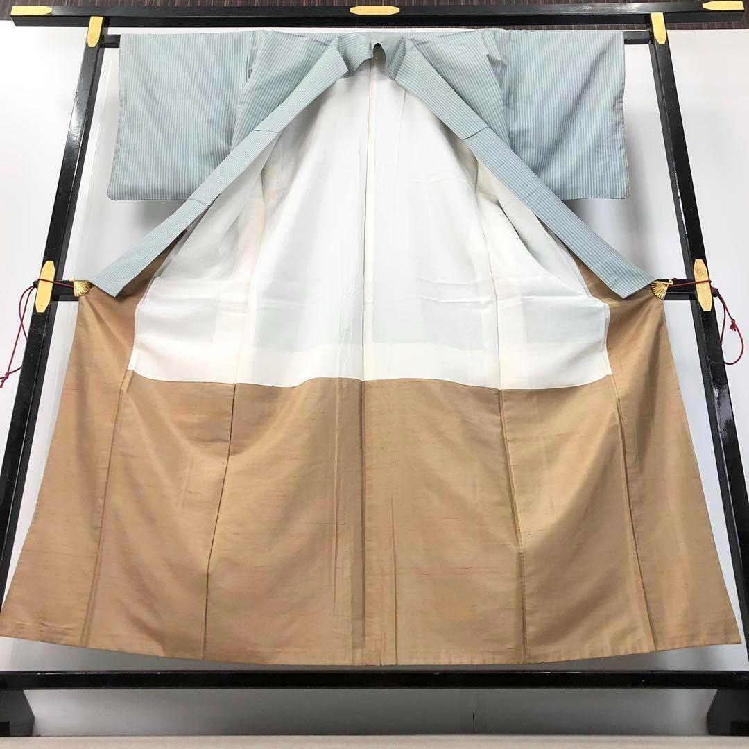 MK-1427 紬着物 多様な絣模様 亜麻色