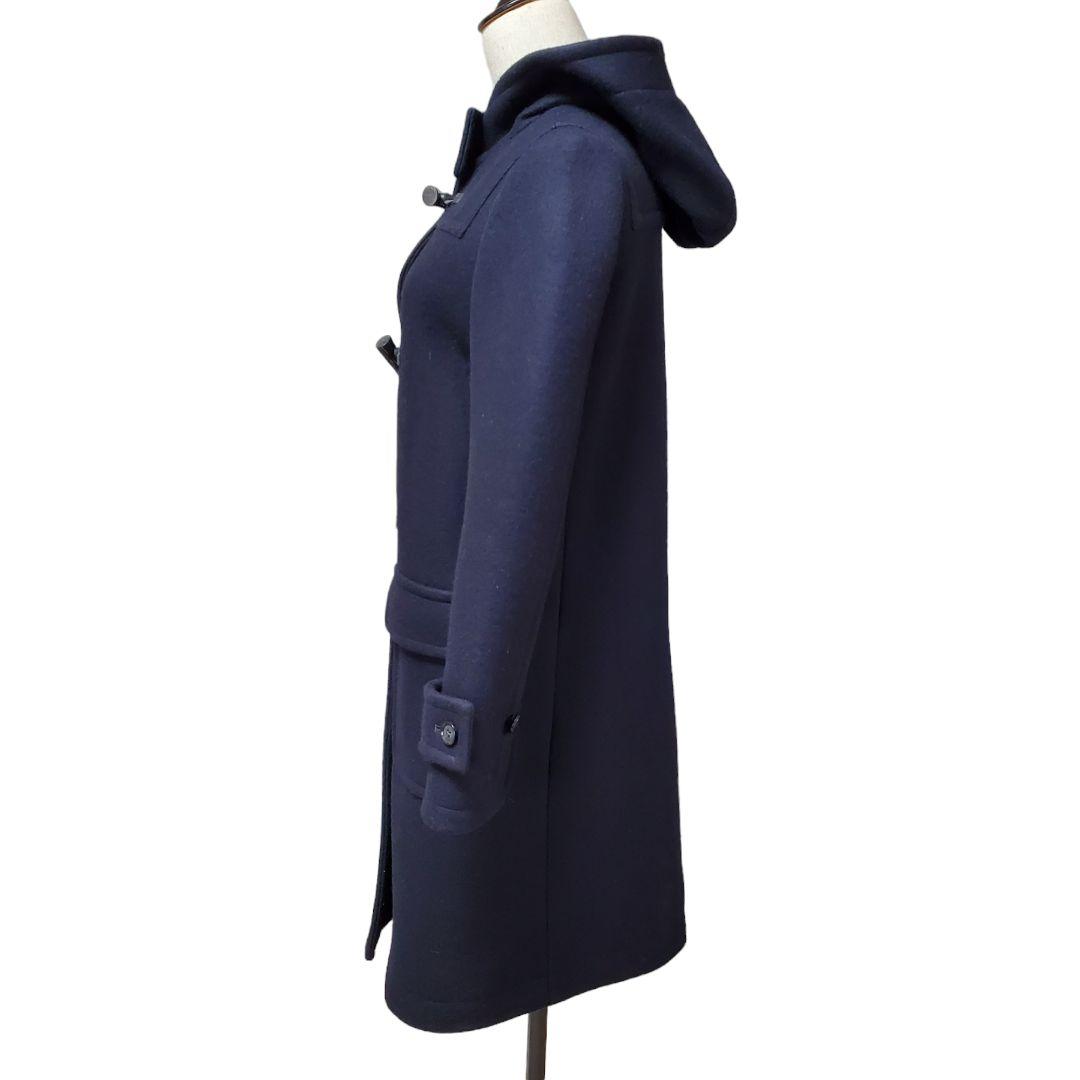 美品 毛100% reflect ダッフルコート ネイビー 濃紺 ロング