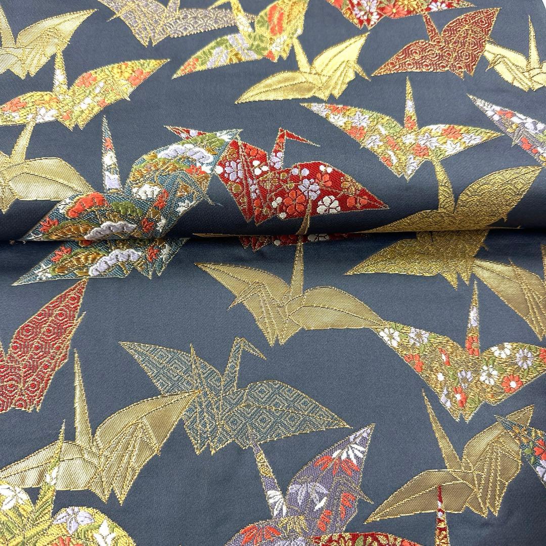 帯4161 ●高級 正絹 六通 袋帯 折鶴 千羽鶴 帯4161 ●高級 正絹 六通 袋帯 折鶴 千羽鶴