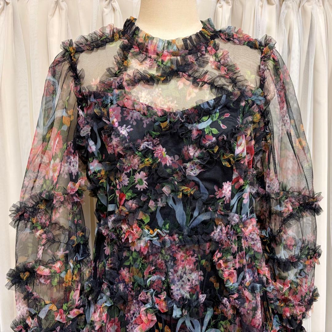 花柄シフォン オケージョン ワンピース ドレス 花柄シフォン オケージョン ワンピース ドレス