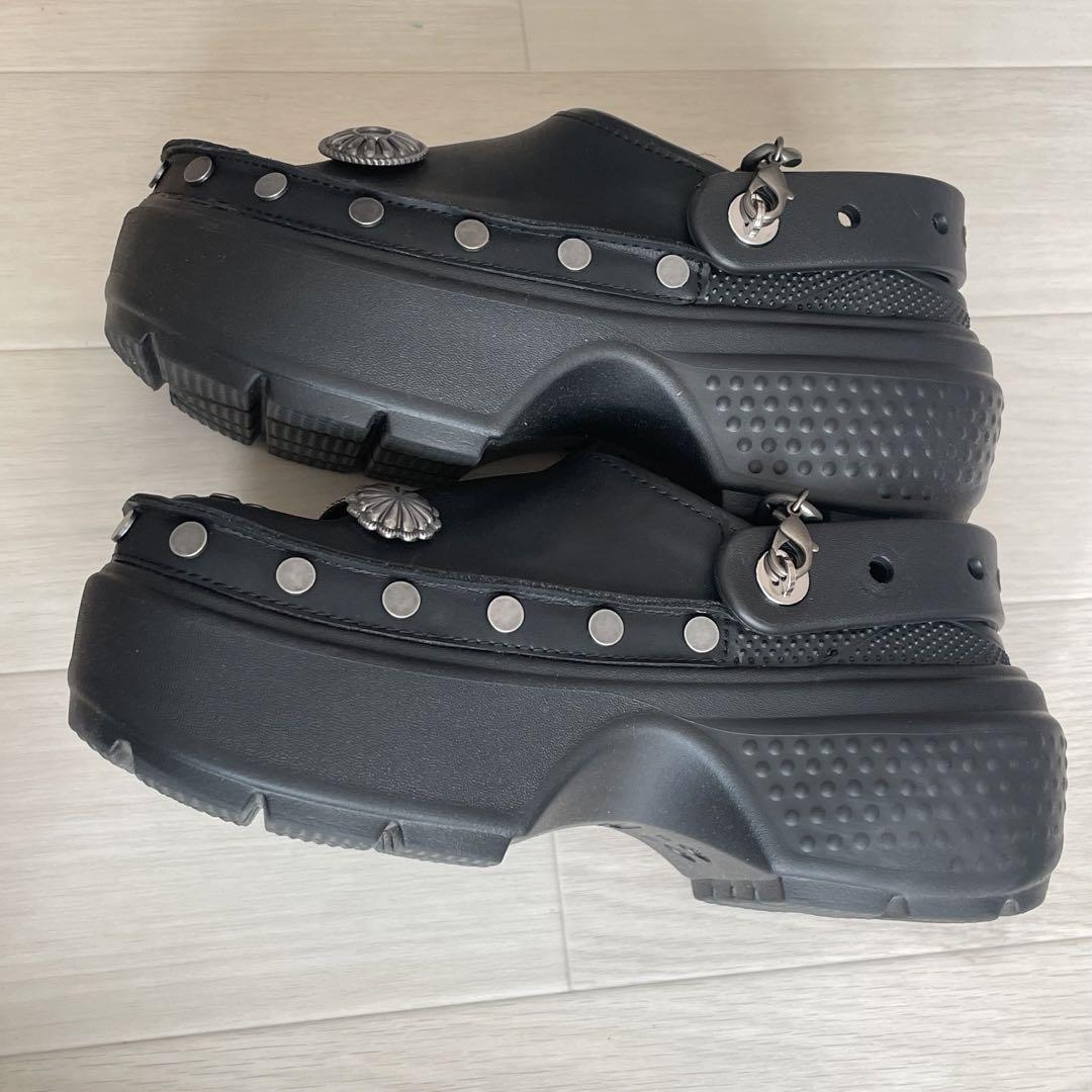 靴 crocs Stomp Embellished Clog Black 24cm