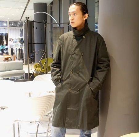 未使用 タグ付き Barbour BEAMS別注 ダブルブレストコート