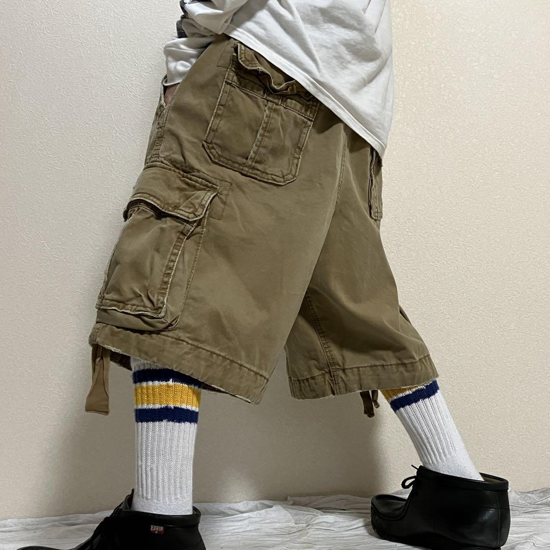 00s Abercrombie&Fitch 襤褸 ダメージ カーゴ ショーツ