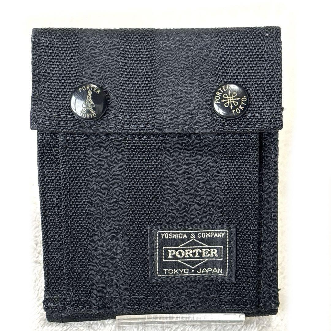 いま人気のアイテム 未使用級】PORTER メルカリ - 黒 二つ折り財布 BLACK TANGO ポーター 小物