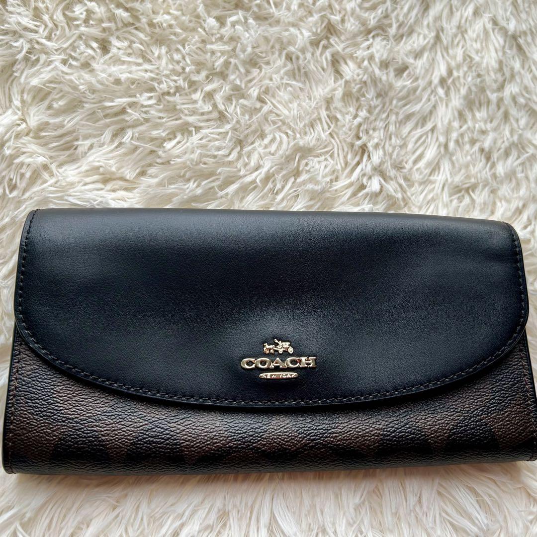 【COACH】コーチ　長財布　ロングウォレット　シグネチャー　茶色　ブラウン COACH コーチ 財布 レディース 長財布 アウトレット ブラウン