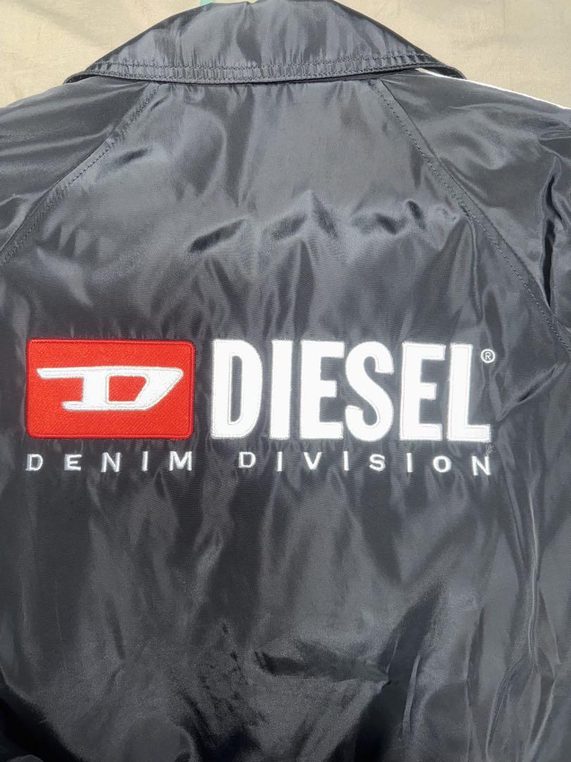 DIESEL コーチジャケット バックロゴ 刺繍 黒 スリーブライン