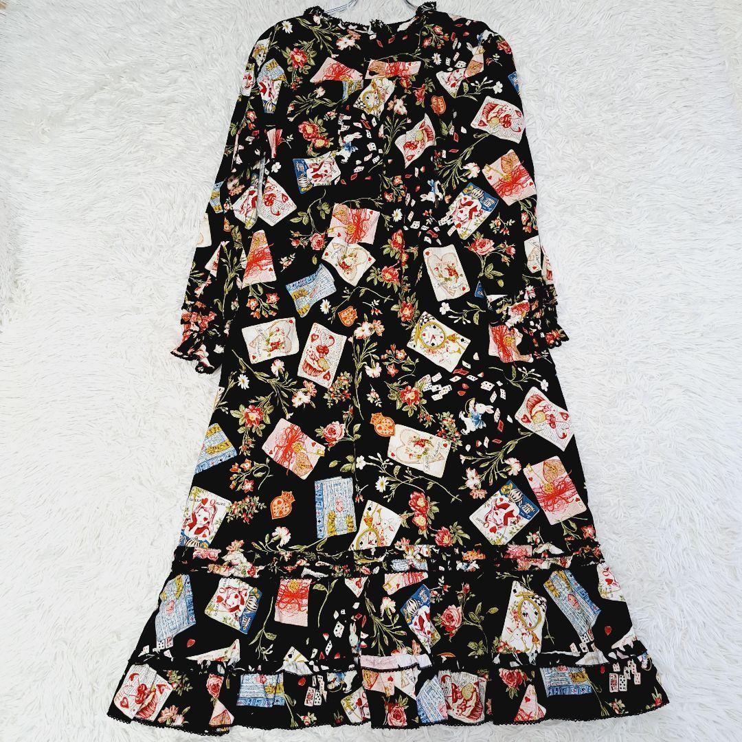 ピンクハウス 美品✨クイーンアリス オーバーサイズ マキシティアードワンピース