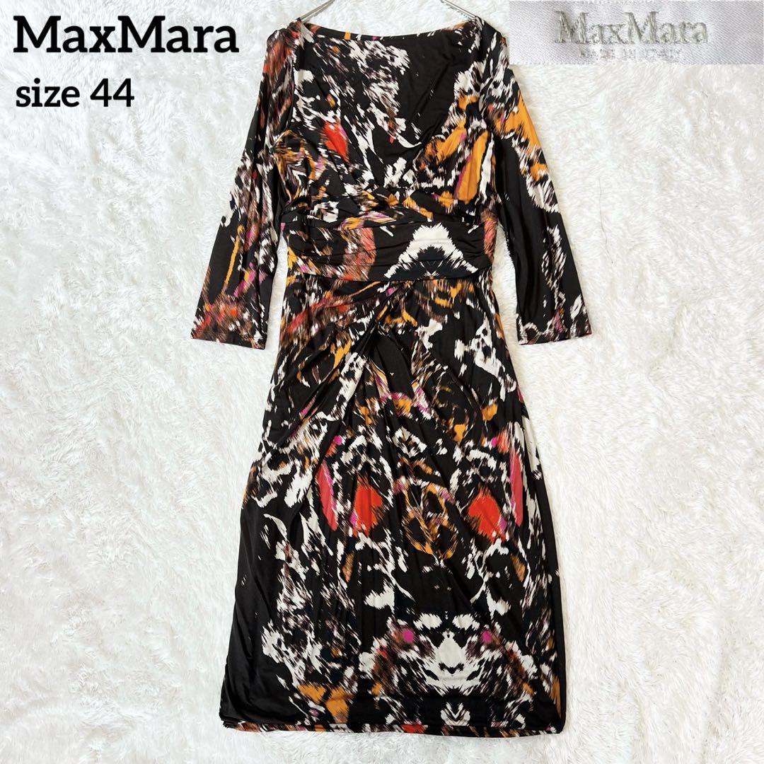 極美品＊MaxMara 白タグ　最高級 カシュクールワンピース　大きいサイズ