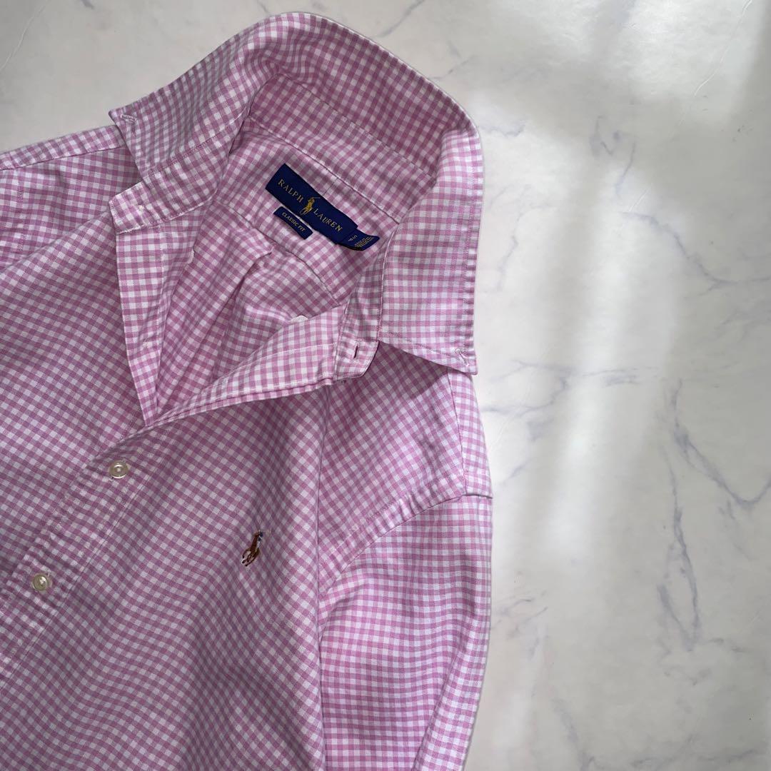 Ralph Lauren美品　L位　洗える　オックスフォード　ギンガム　正規品