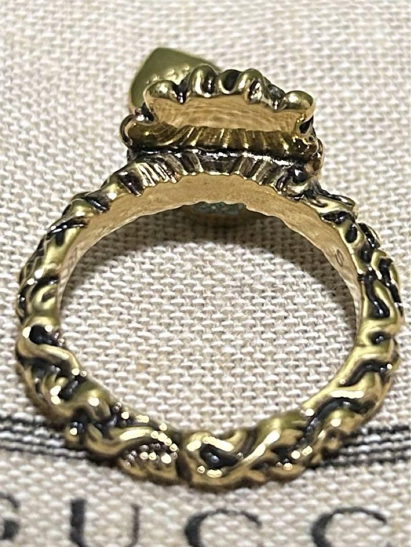 新品 未使用 GUCCI グッチ ライオンヘッド＆ハート リング 指輪 S