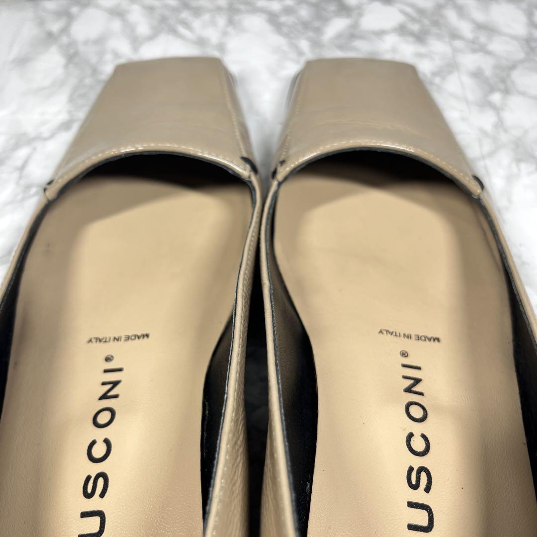 【極美品】 ファビオルスコーニ パンプス スクエアトゥ パイソン 38 極美品】 ファビオルスコーニ パンプス スクエアトゥ 白 レザー