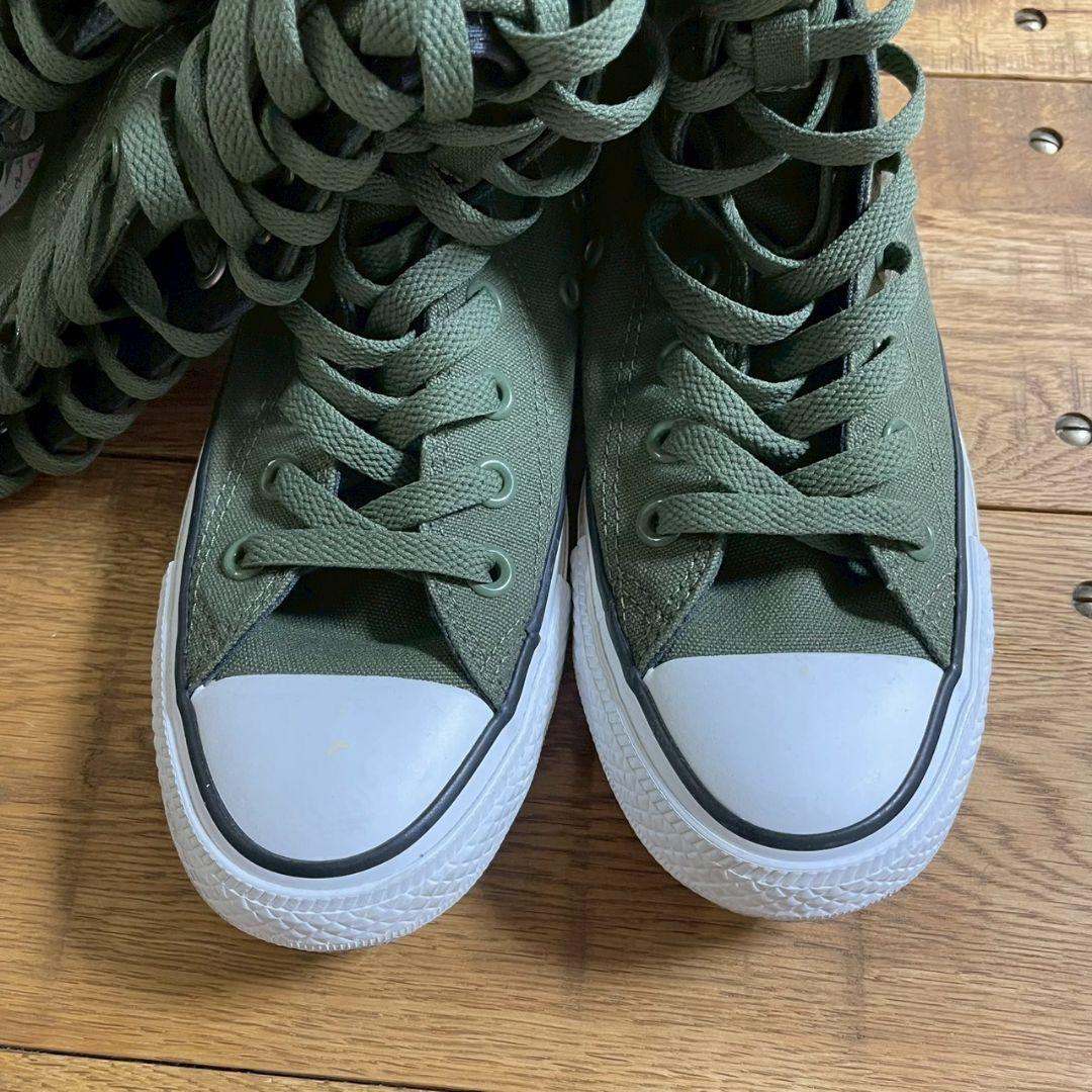 コンバース　21ホール　XX−HI　ハイカットスニーカー　ロングブーツ　カーキ