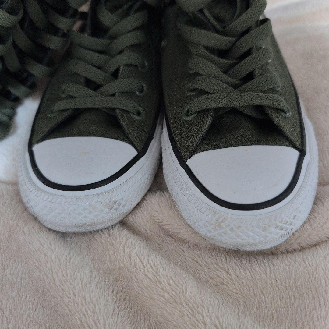 コンバース　21ホール　XX−HI　ハイカットスニーカー　ロングブーツ　カーキ