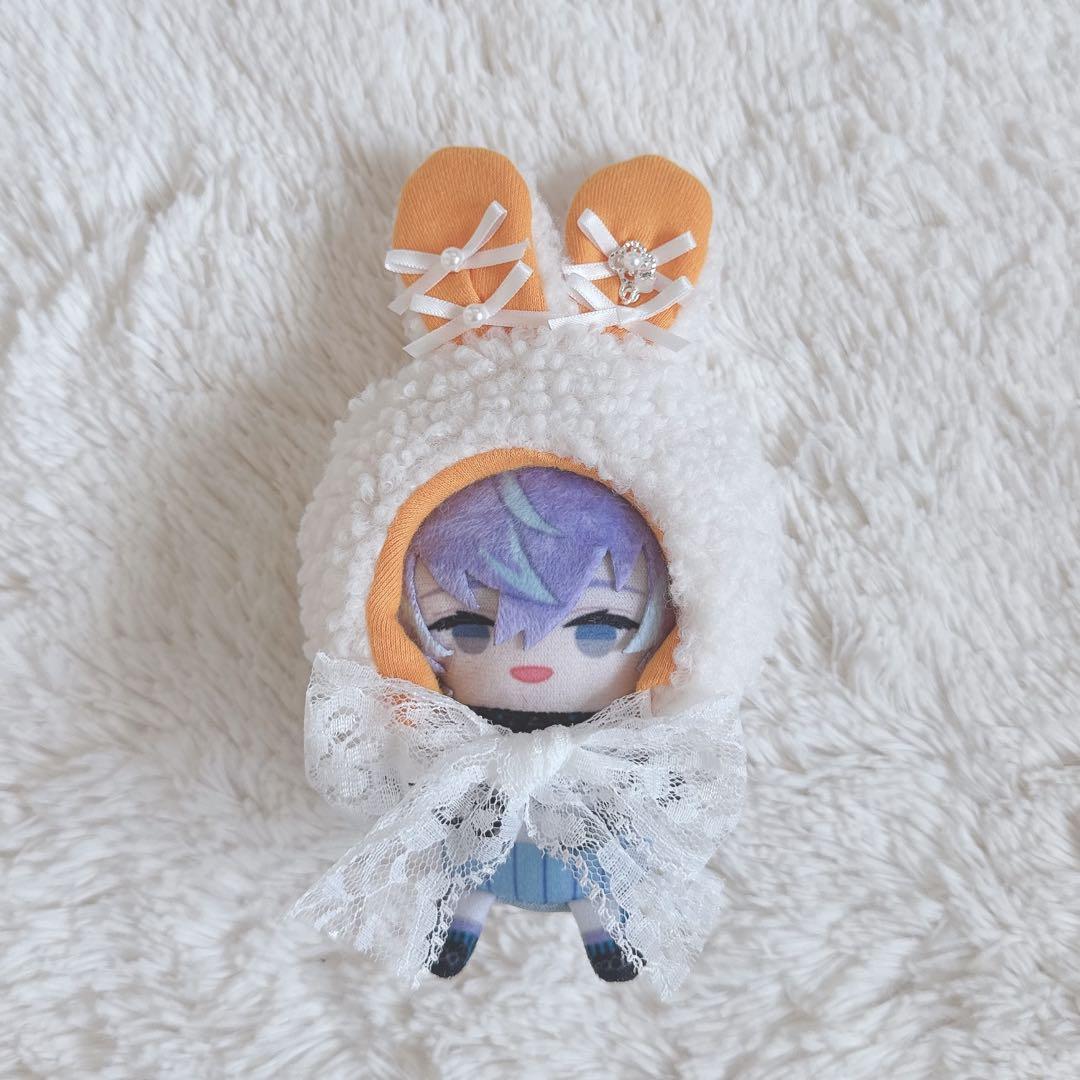 ぬい服 着ぐるみ にじぱぺっと おすわり くま オレンジ ぬい服 にじぱぺっと 10cm くま オフホワイト×オレンジ きぐるみ