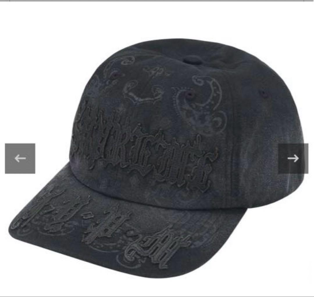 帽子 Supreme Leather Applique 6-Panel Black
