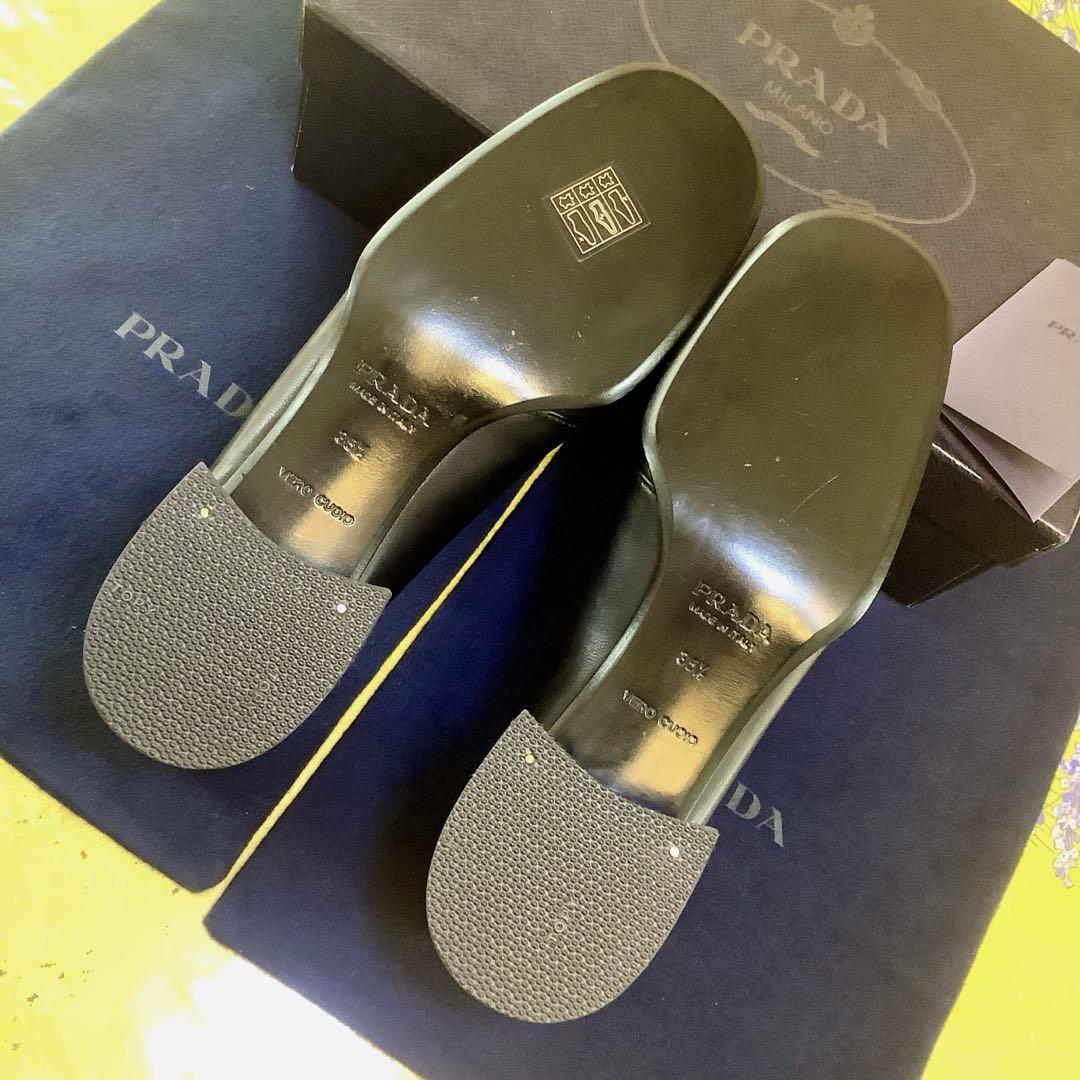 試着のみ新品! プラダ ロゴ刻印バックル 最上級カーフ 22.5㎝