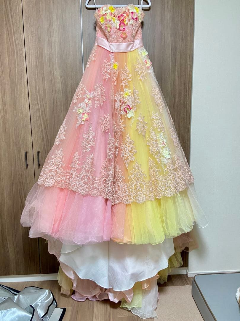 ニコル カラードレス ウェディング レインボー ピンク オレンジ 9-13号 ニコル カラードレス ウェディング レインボー ピンク オレンジ 9-13号