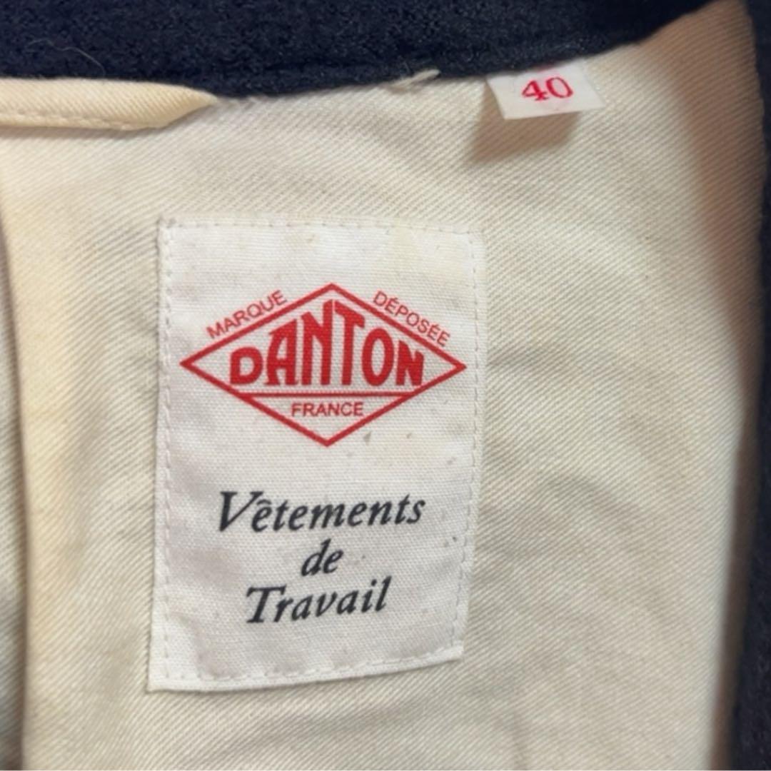 DANTON ウールブークレロングコート ルーズフィットコート 40 L ネイビ