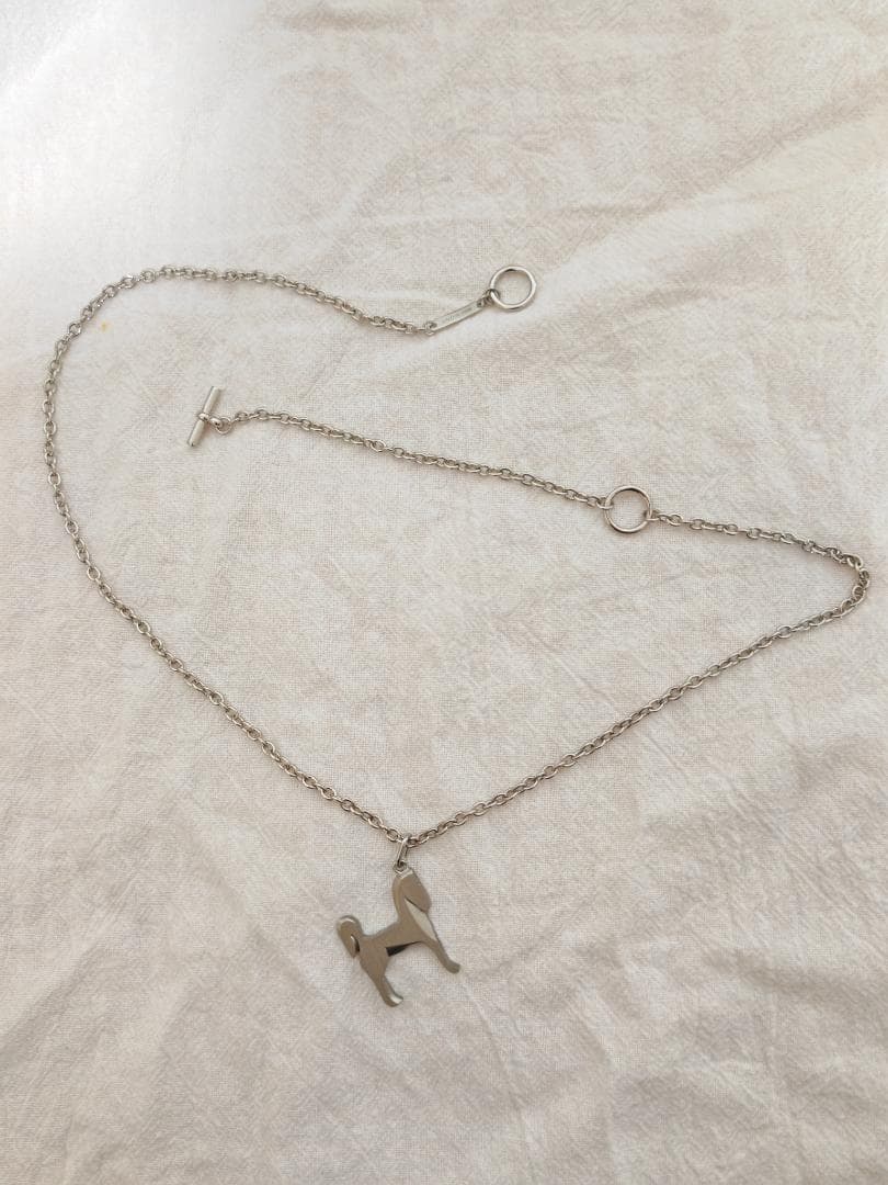 超美品 エルメス パナッシュ ネックレス メタル シルバー ペンダント 馬