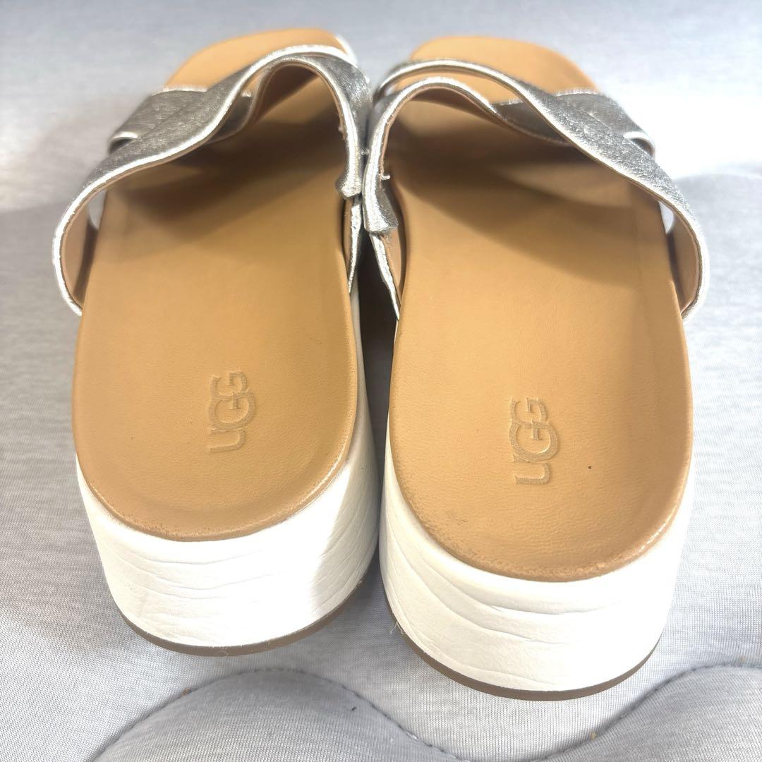 有名ブランド メタリック エミリー サンダル アグ UGG シルバー 靴 厚底 レザー 靴